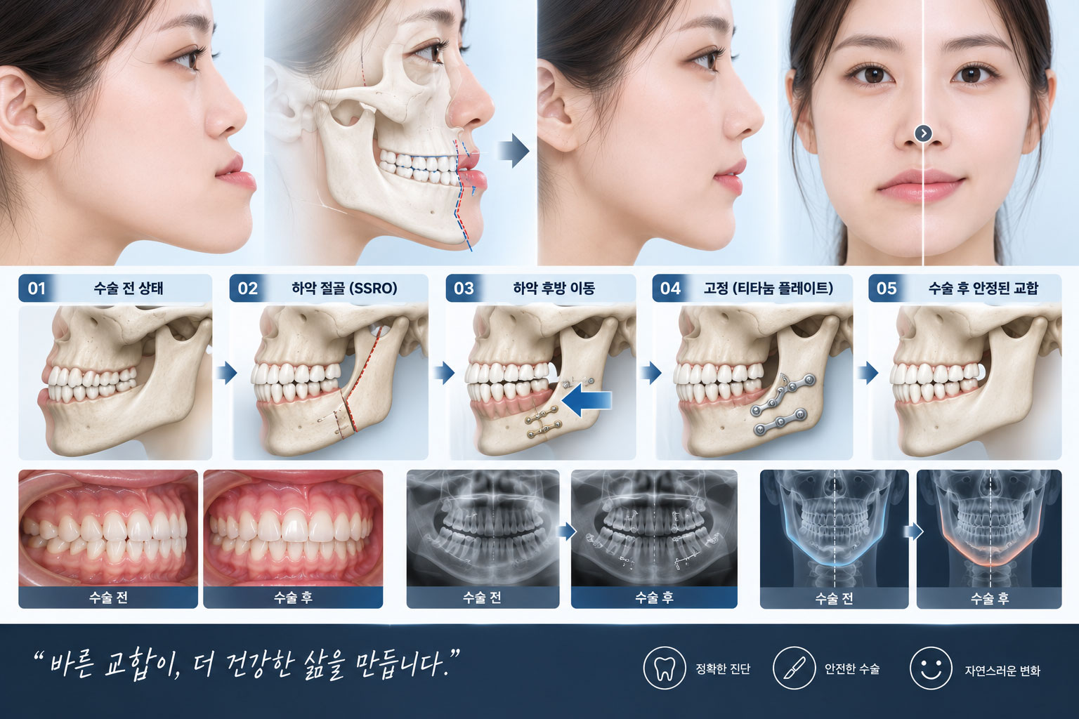 주걱턱의 원인과 교정·수술 치료법을 설명하는 제아치과의원 자료 이미지